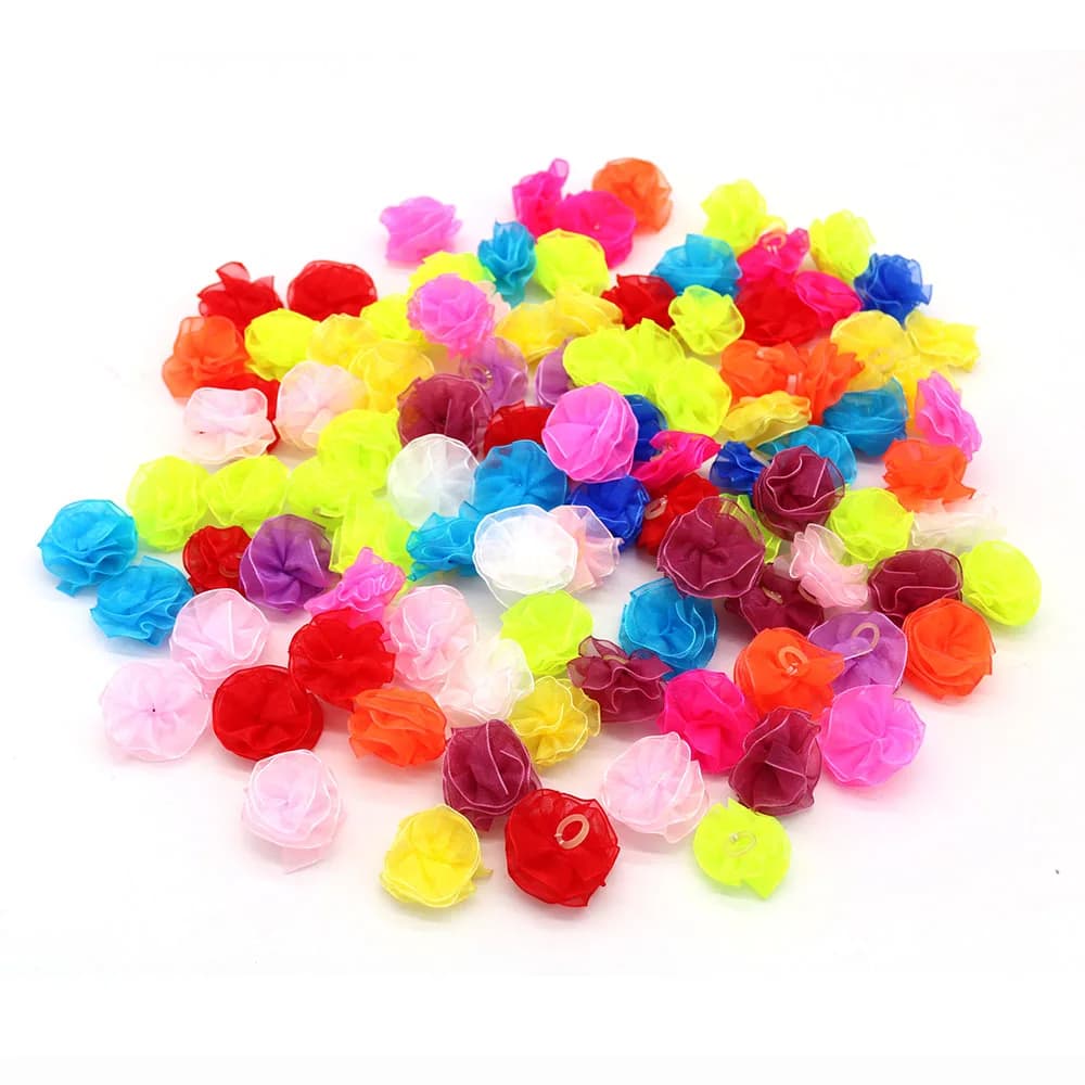 100 pezzi fatti a mano Pet Dog Hair Bows accessori per capelli in pizzo per animali domestici elastici forniture per animali accessori per la toelettatura del cane da compagnia