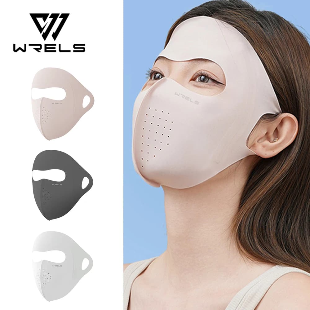 WRELS UV Protection Mask Ice Silk Solar Protection Mask Light and Breathable Cycling Mask UV 400 for men Woman