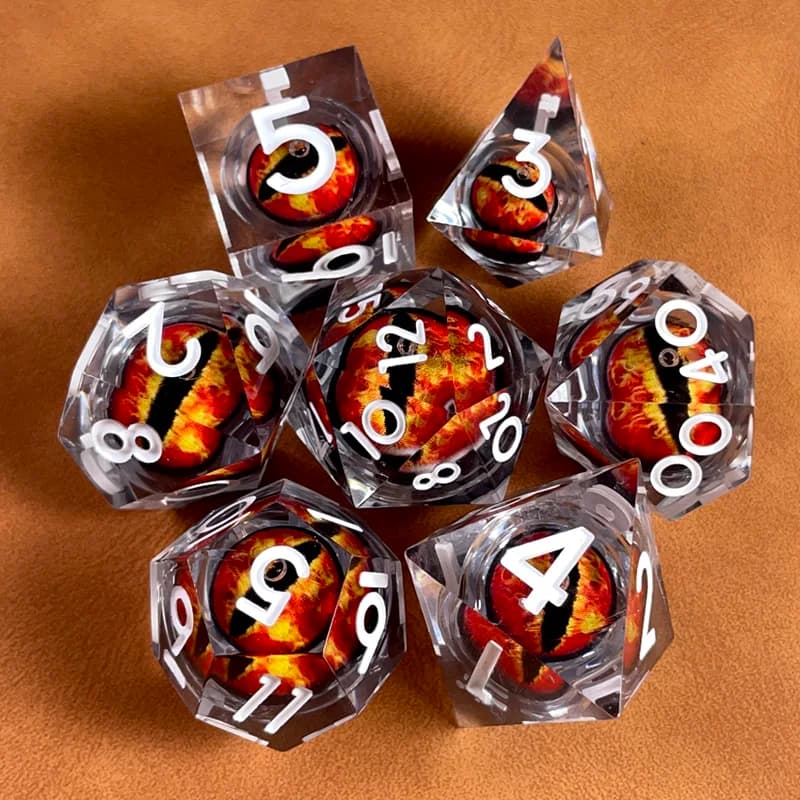 Polyhedral Liquid Core Eyes DND Dice Sets for RPG COC Dungeons and Dragons Role Playing Boardgame Gift Entertainment Accessories