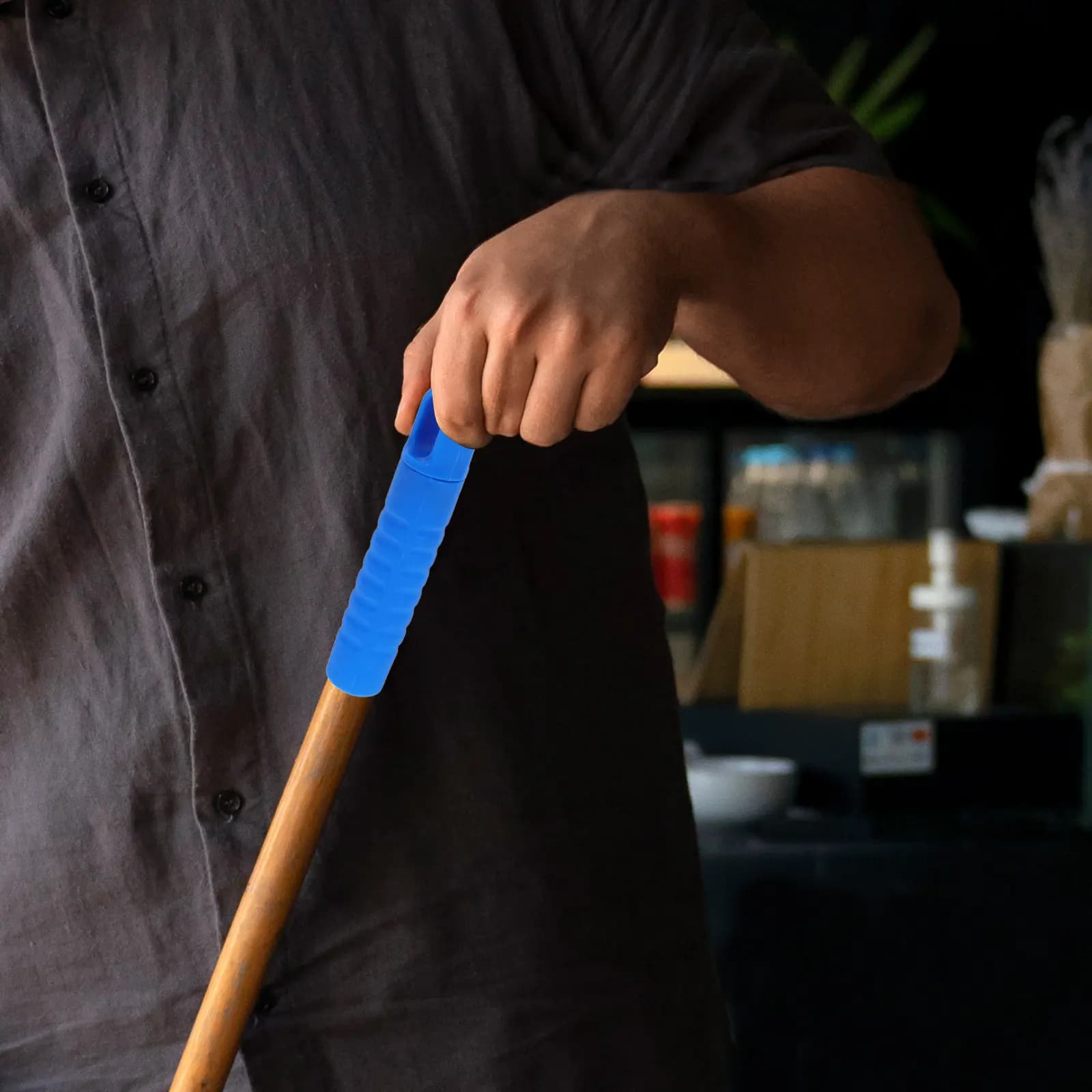 5 Pezzi Tappi di Ricambio Ergonomici Antiscivolo in Plastica Spessa per Manici di Scope e Mop, per la Pulizia dei Pavimenti