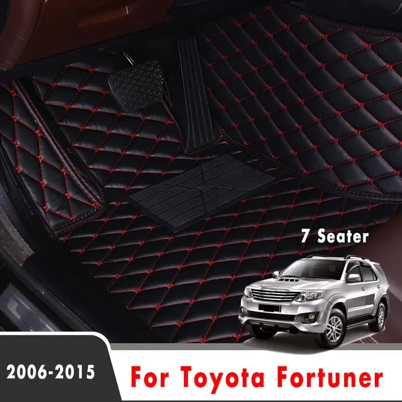 Tappetini auto per Toyota Fortuner 2015 2014 2013 2012 2011 2010 2009 2008 2007 2006 (7 posti) Auto Interni Tappeti Decorazione