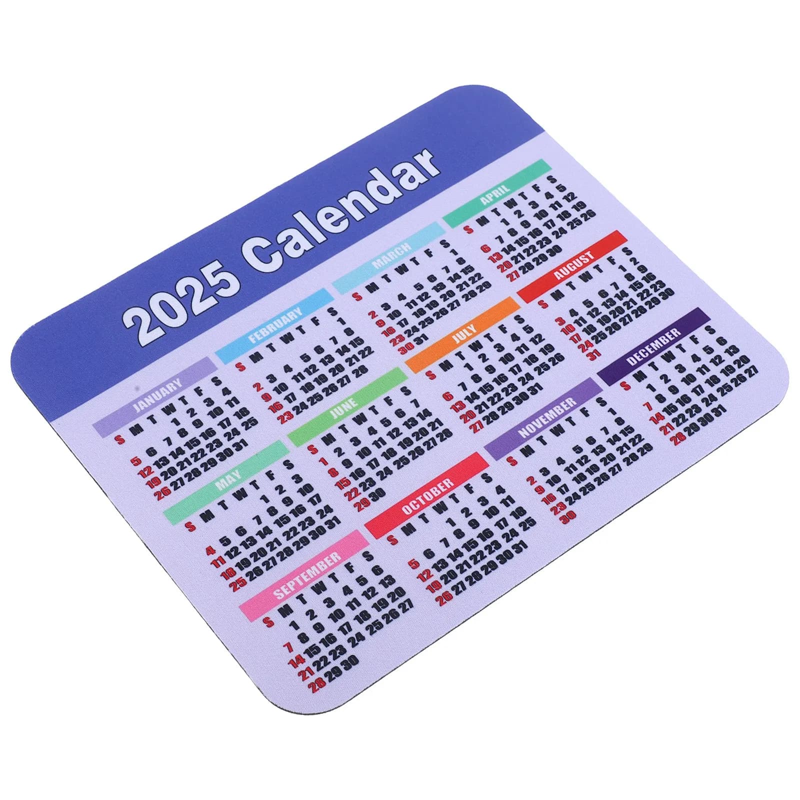 Tappetino per Mouse con Calendario 2025, Versatile Tappetino da Scrivania con Base Antiscivolo in Gomma per Ufficio, Casa, Gaming, Lavoro, Organizzatore per l'Efficienza