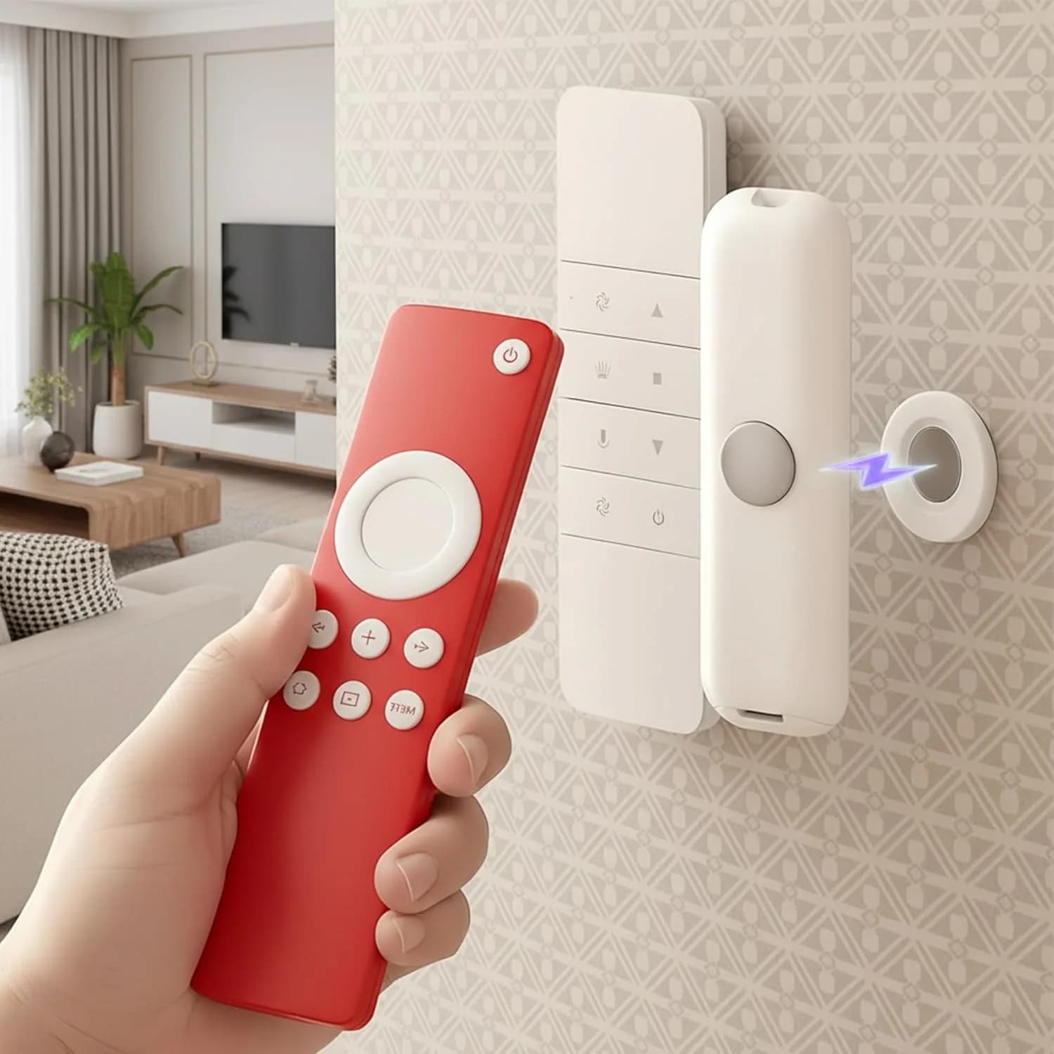 10 pcs magnetic invisible suction cup remote control holder set, suitable for various household appliances, plug storage, traceless nail-free wall decoration, easy-to-install practical hooks, cable management, and equipment remote control storage