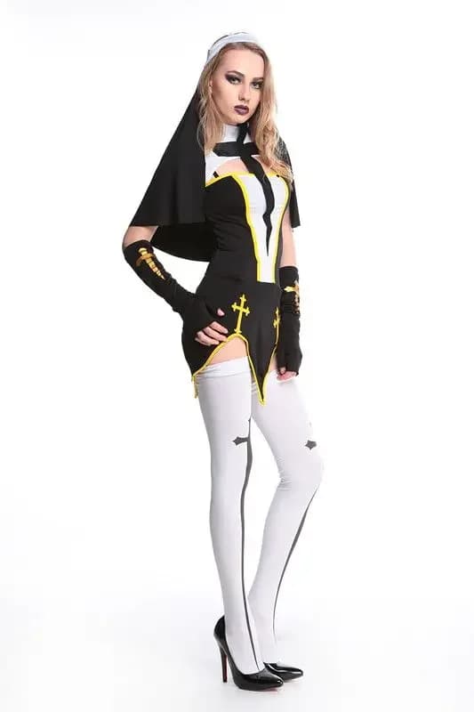 2026Sexy Lady Nun Superior Costume Carnival Halloween Church Religious Convent Cosplay Fancy Party Dress