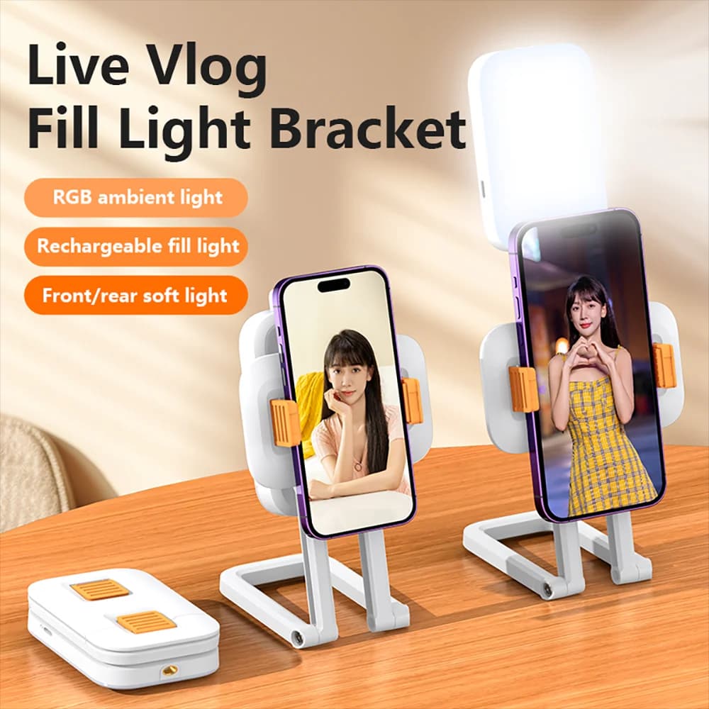Comfortable RGB Color Phone Filling Light Portable LED Light With Tripod Selfie LED Light Photography Light for Video Filming