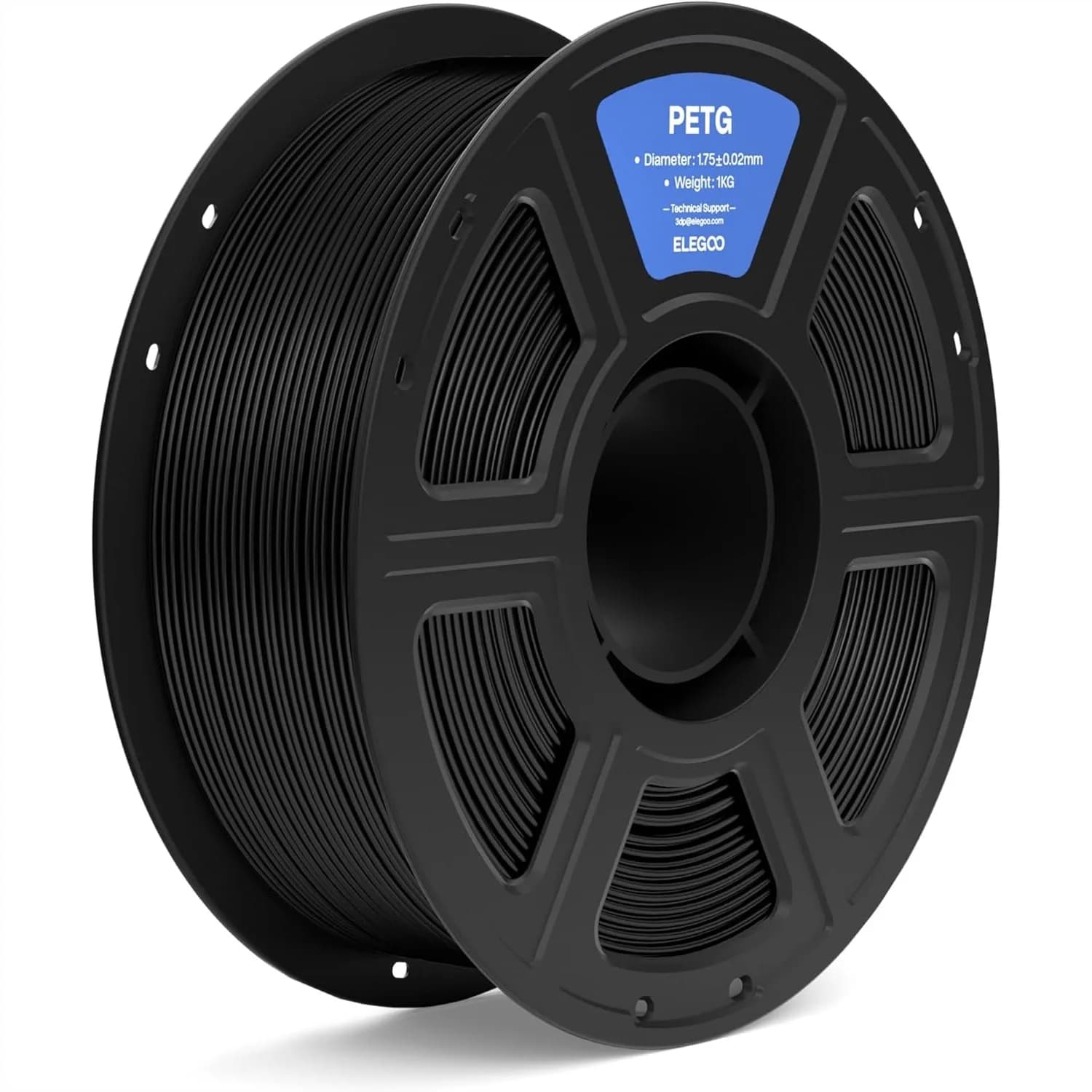 Filamento PETG 1.75mm Nero 1KG, Filamento per Stampante 3D con Precisione Dimensionale +/- 0.02 mm, Bobina da 1kg per la Maggior Parte delle Stampanti FDM