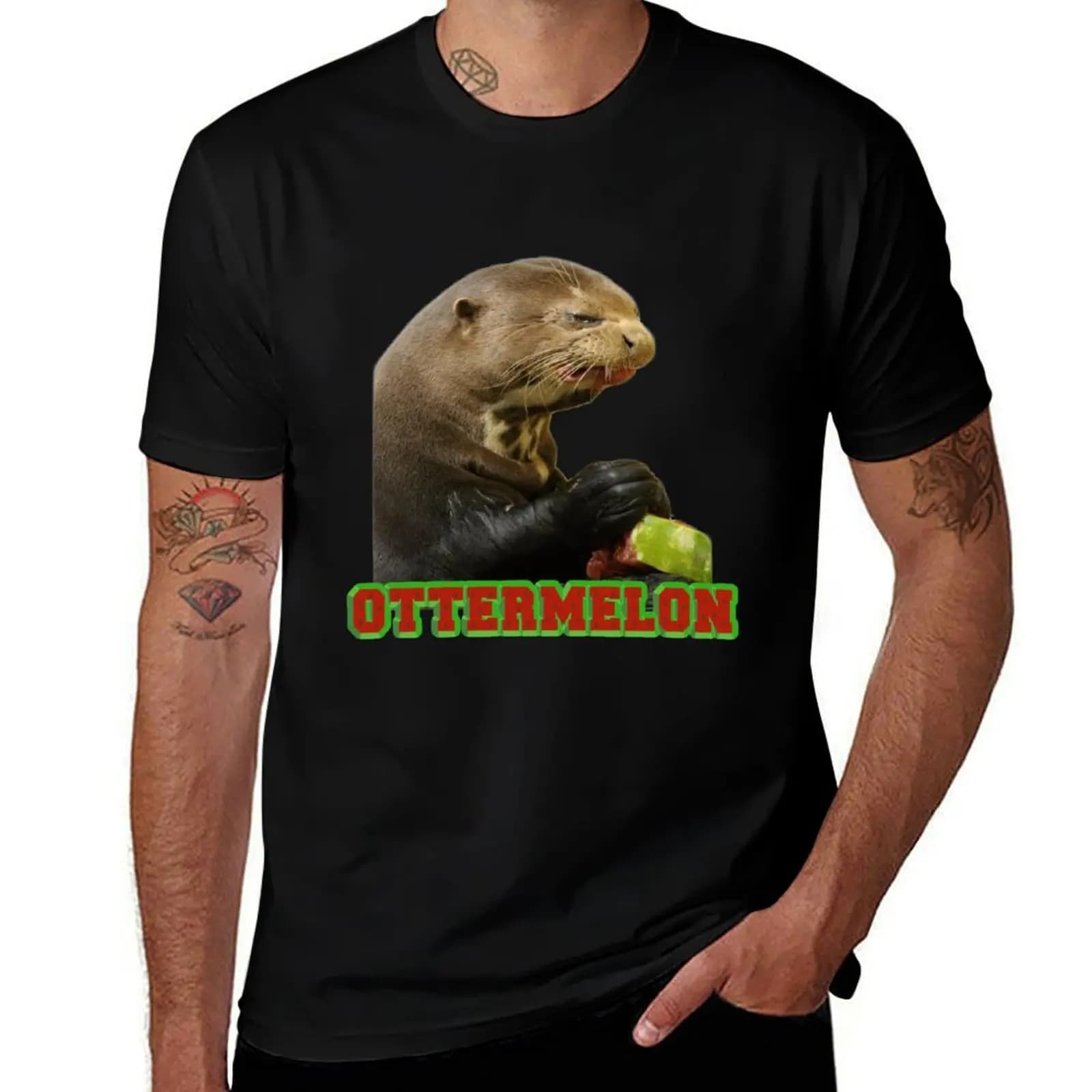 T-shirt Otter Melon Text, t-shirt sportiva traspirante da uomo