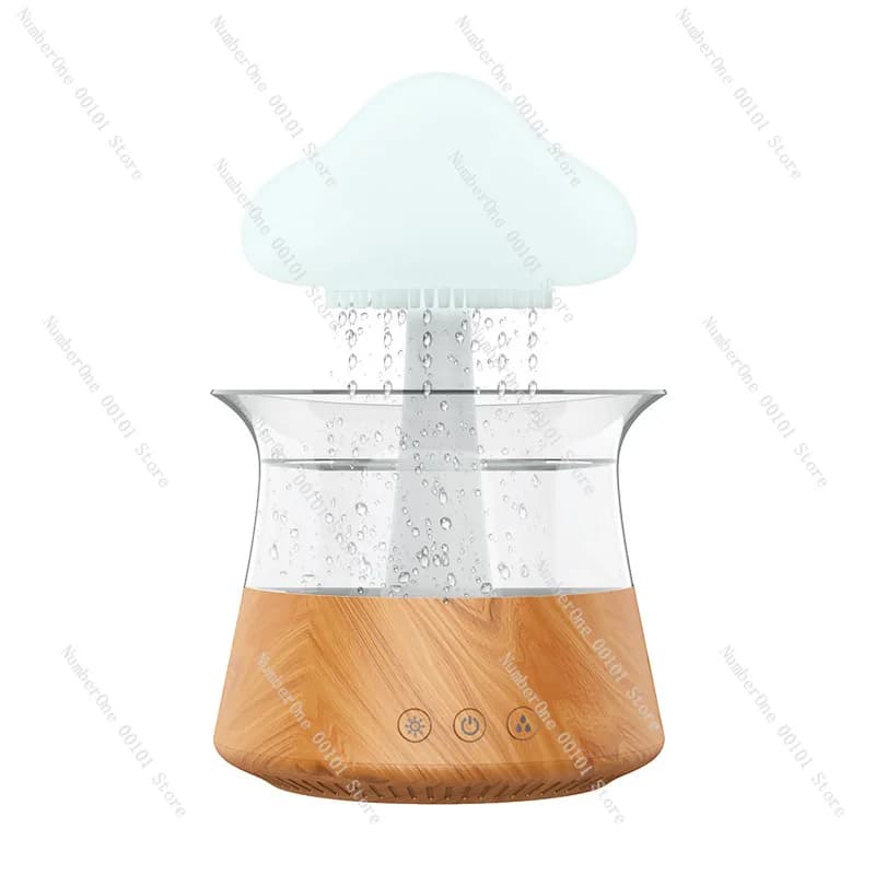 Umidificatore creativo per nuvole di pioggia, macchina per aromaterapia, gocce di pioggia, lampada a fungo colorato per uso domestico, umidificatore per oli essenziali