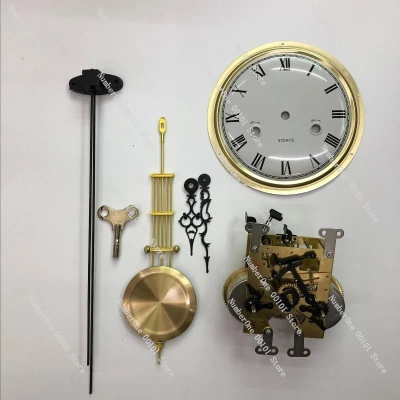 Orologio da pavimento Parti meccaniche Orologio da terra Movimento di 31 giorni Orologio a pendolo Processo antico interamente in rame Meccanismo