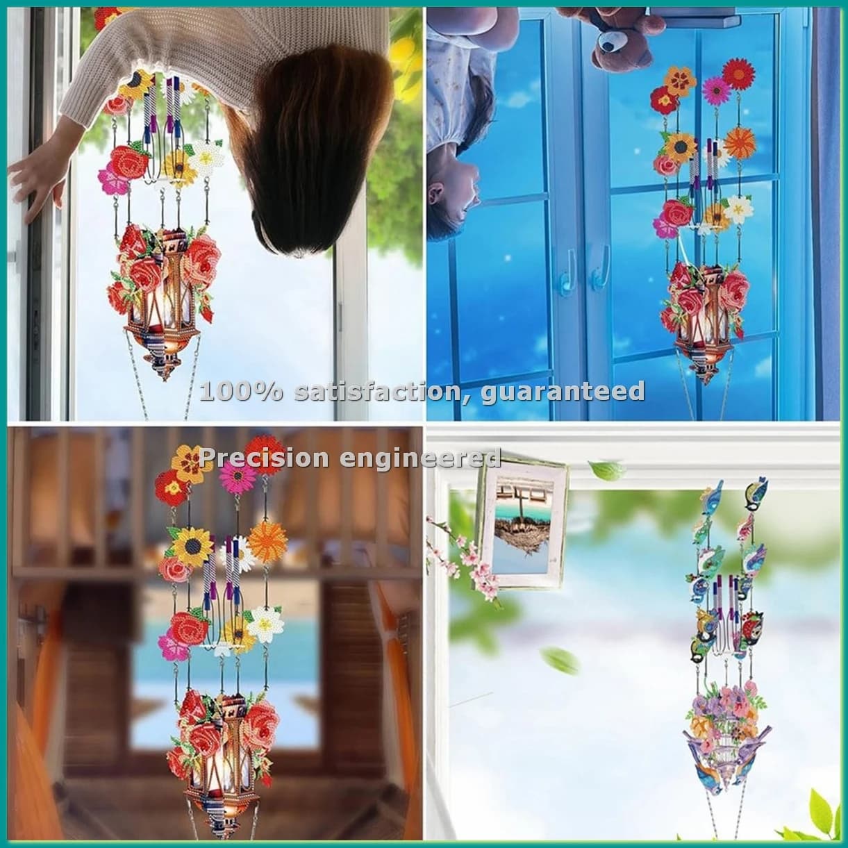Kit Fai-da-Te per Campanelli a Vento con Diamanti Punteggiati, Acchiappasole, Ornamenti Sospesi, Arte per Esterni B-AC17