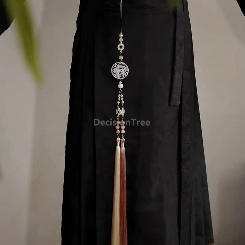 Chinese style horse face skirt accessory long tassels waist belt accessory antique hanfu Robe Placket qipao chain waist pendant