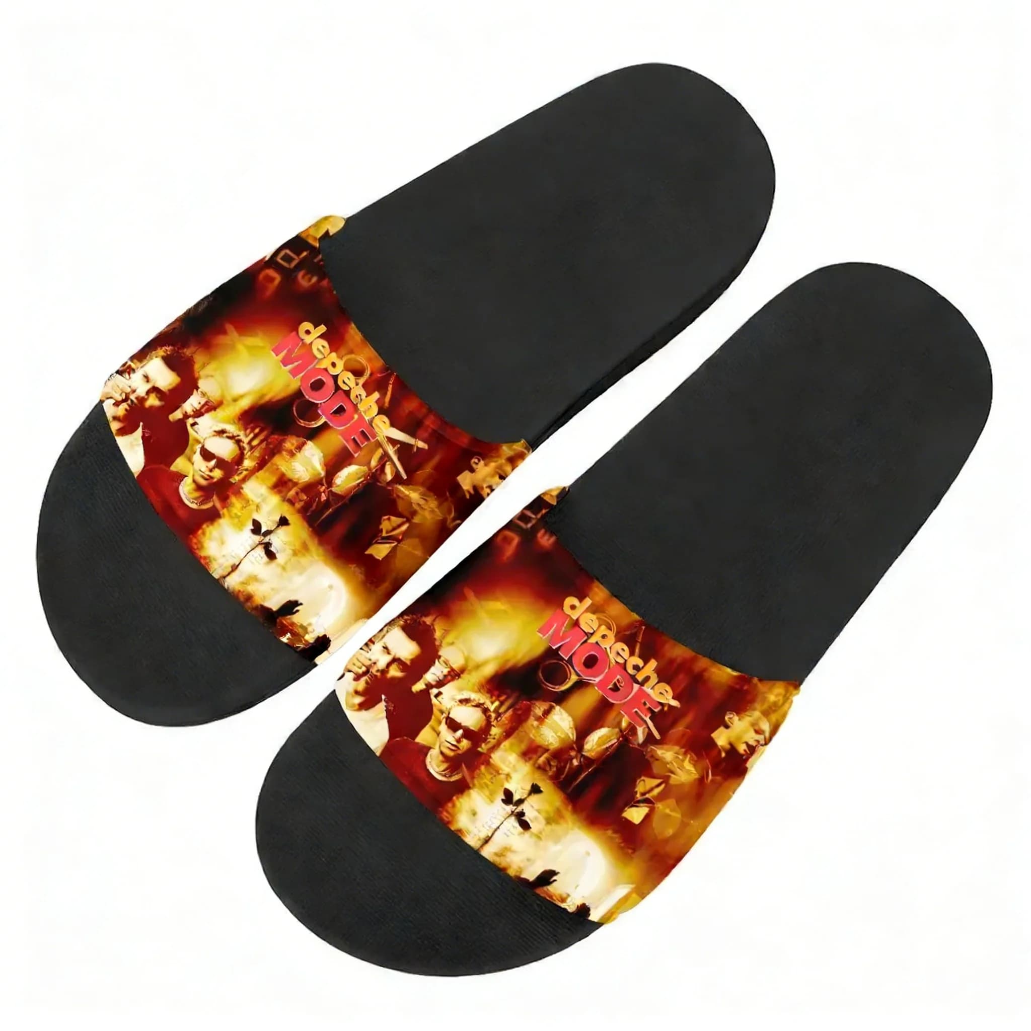 Men's, Women's, Boys and Girl's Custom Fashion slippers, Measuring sandals with Photo and Text, Black Water and Bath Shoes