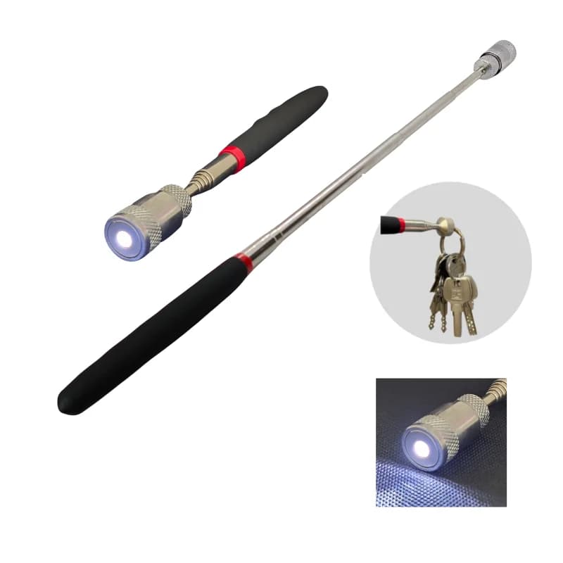 1pc Strumento di Pickup Magnetico Portatile Penna Magnete Allungabile Telescopico Ispezione Torcia A LED Asta Magnetica per Pick Up Viti Dado Bol