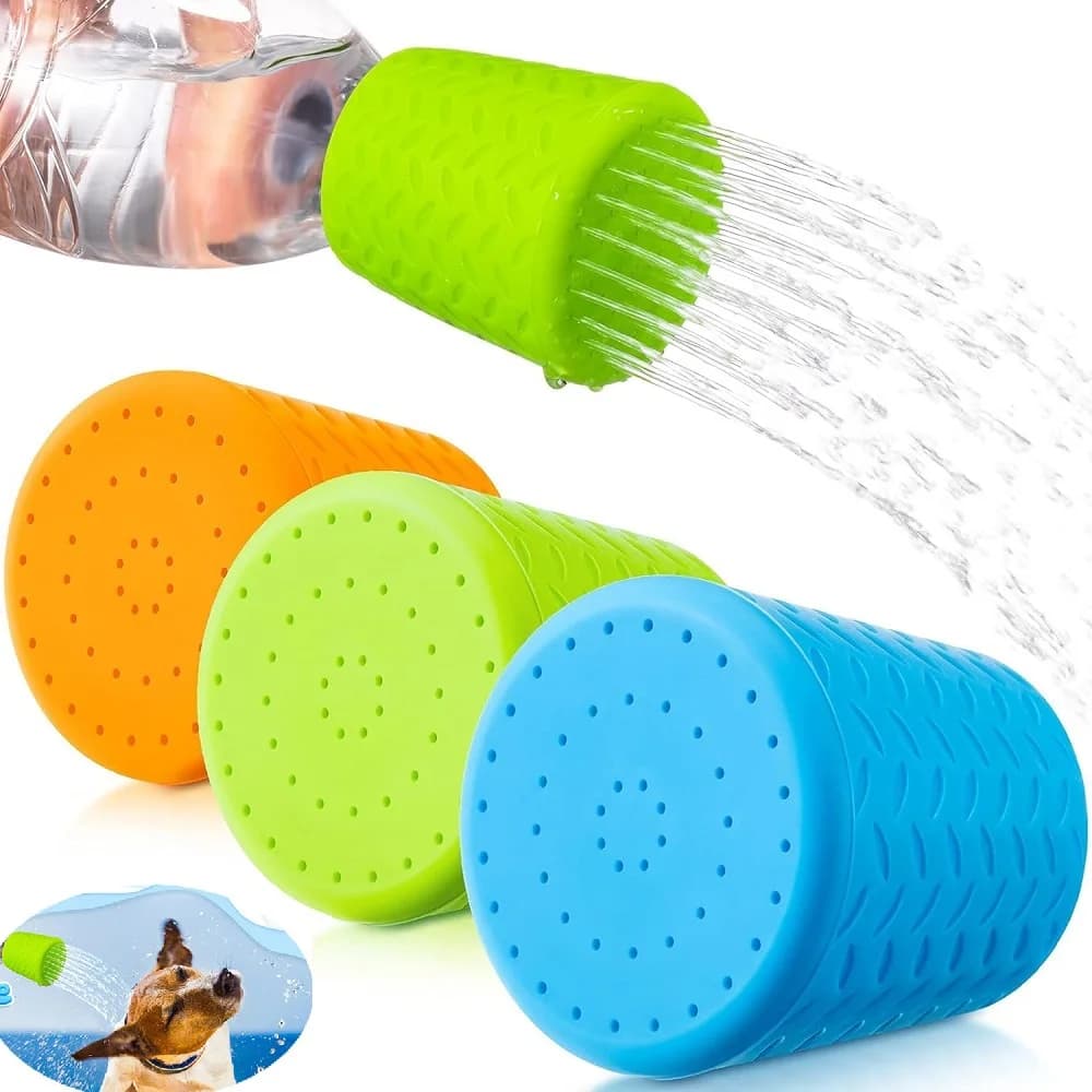Soffione doccia portatile per animali domestici - Spruzzatore da bagno in silicone regolabile per cani e gatti, flusso d'acqua delicato per animali domestici esterni e interni