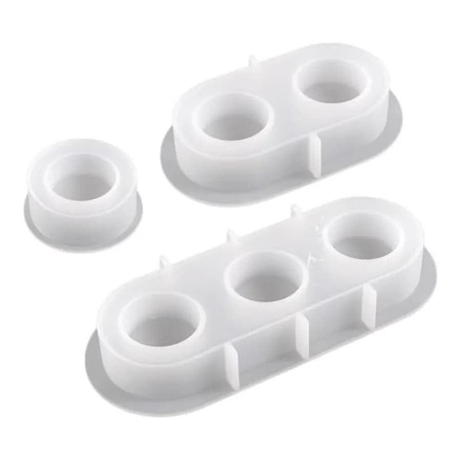 3 Pcs Round Candle Holder Molds, Tealight Candle Holder Silicone Molds Flower Pot Jewelry Trinket Container Silicone Mold for D