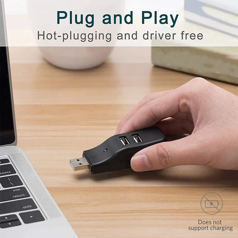T36C 4 Port USB Hub, Mini USB 2.0 Data Hub Splitter Small Portable, For PC, Laptop, Notebook PC, XPS, Imac And More