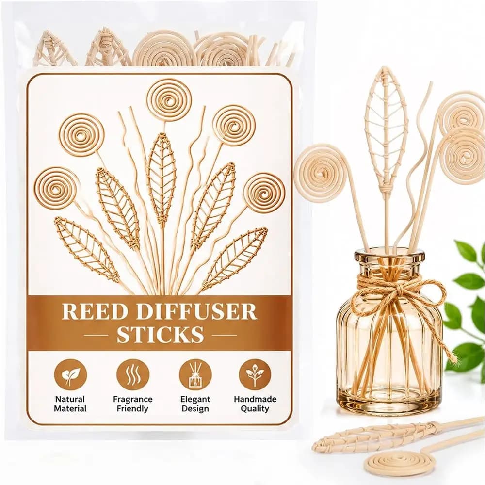 20PCS Rattan Reed Diffuser Sticks Natural Rattan Wood Essential Oil Diffuser Sticks, Keep Fragrance Scent for Home, Living Room,