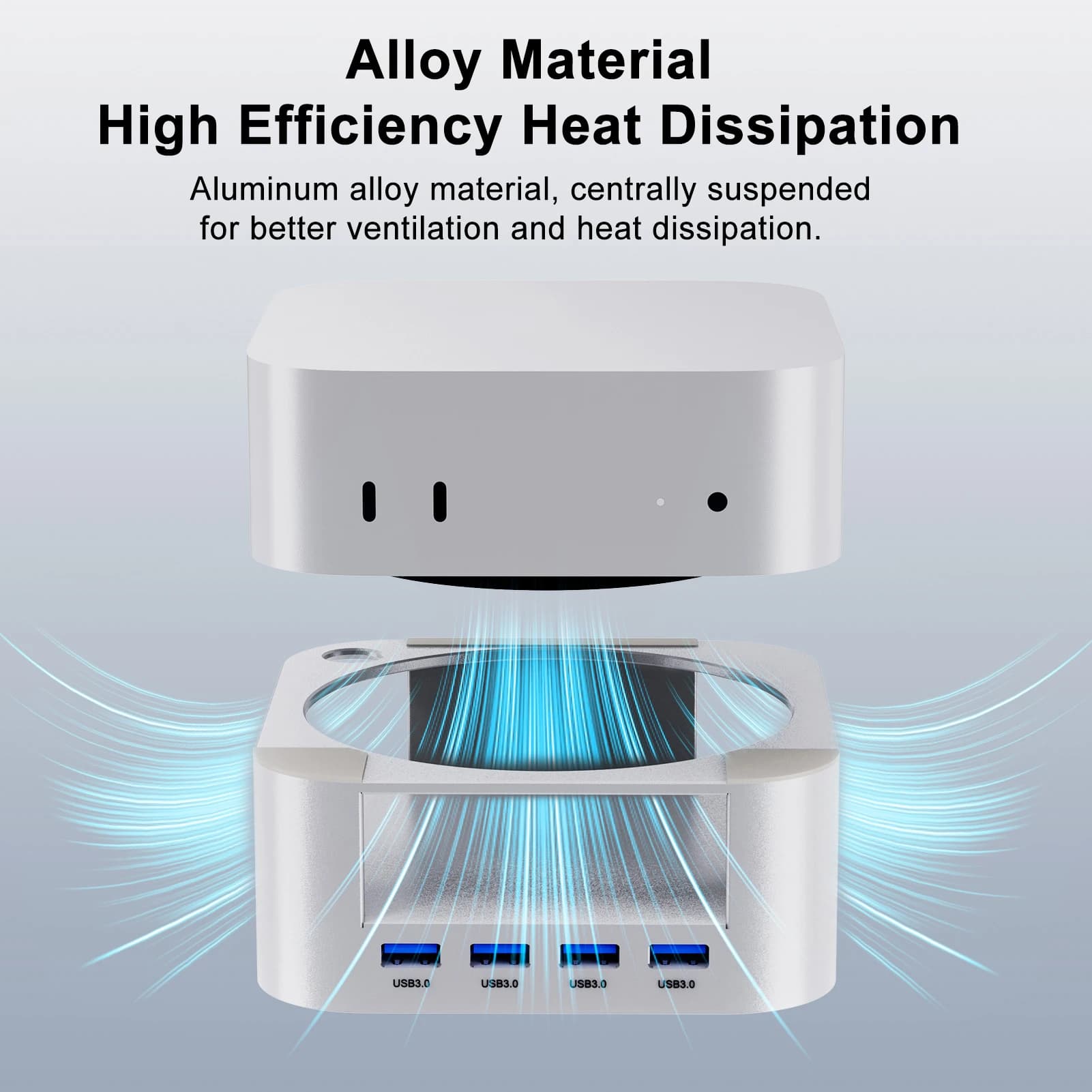 Mini Docking Station per 2024 Mac Mini M4 Computer Hub USB Supporto da tavolo Porta USB Hub per Mac Mini M4 Pro Accessori per PC