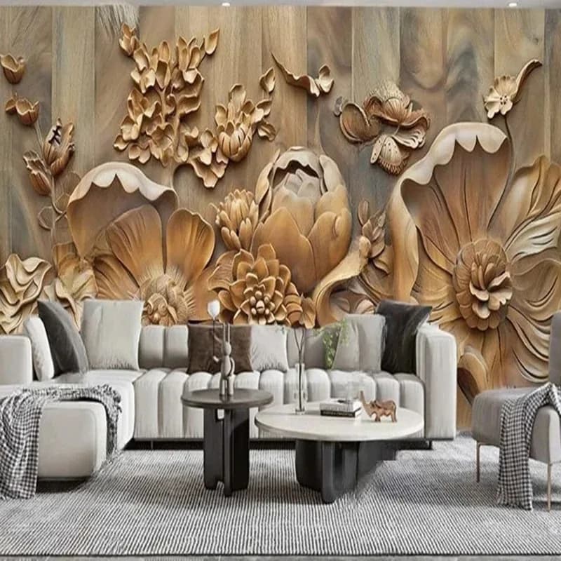Modern Decorative Parade Paper with Floral Cutlery in Living Room, Bedroom, TV Background and Sofa, Wall Decoration for Home