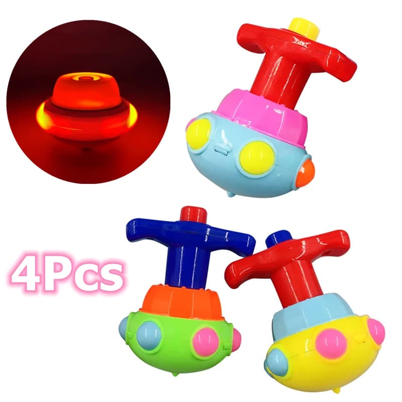 4 pezzi led illuminano top lampeggianti giocattoli giroscopio giocattoli per bambini regali giroscopio rotante Fidget Spinner bomboniere per feste di compleanno