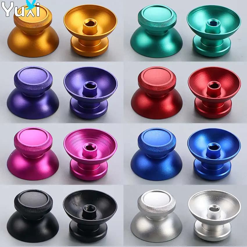 YuXi 2 pz Alluminio Metallo 3D Joystick Analogico Thumb Stick Grip Cap Per PS4 Slim Pro Xbox One Slim Serie SX Controller