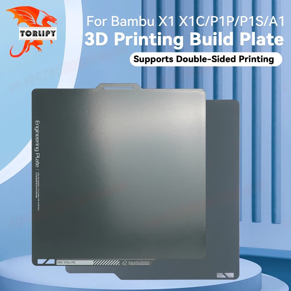Per Bambu Lab X1/X1C/P1P/P1S/A1 Piastra di Costruzione 268mmx258mm Lamiera di Acciaio per Molla Double-sided Liscio/Smerigliato PEI Stampante 3D Heatbed