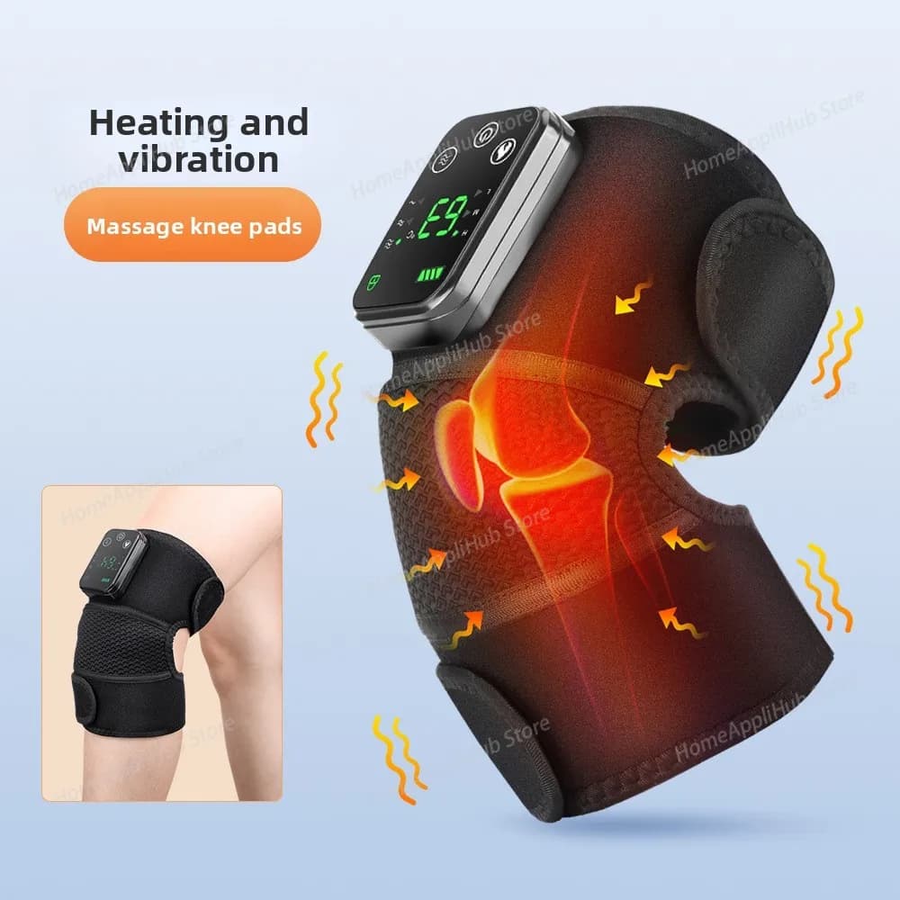 Strumento per massaggio al ginocchio con riscaldamento elettrico, impacco caldo senza fili, vibratore, ginocchiera, articolazione per gomito, gamba, tutore, cura, rilassamento muscolare