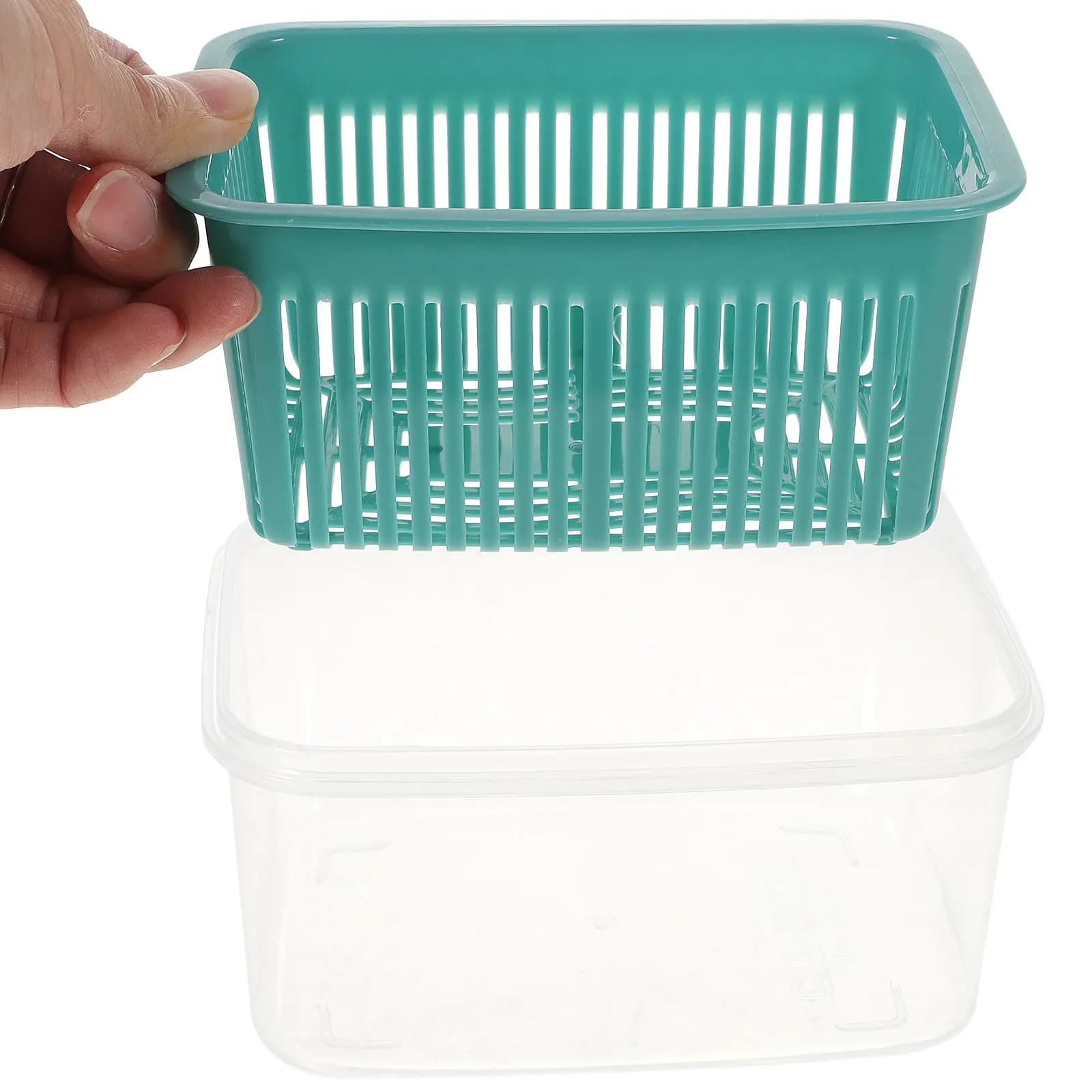 Set di 2 Contenitori Premium per Conservazione Alimenti, Scatole per Frigorifero, Resistenti al Caldo e al Freddo, per Frutta, Verdura e Snack