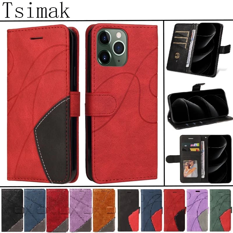 Custodia a Portafoglio Magnetica in Pelle con Slot per Carte e Supporto per iPhone 11 12 13 Pro Max XS XR X 6 7 8 Plus 6S SE Mini