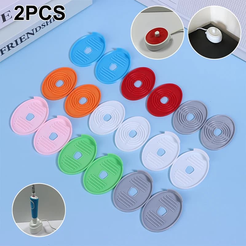 Set of 2 durable waterproof charging mats for electric brushes; Protects the charger and drains water
