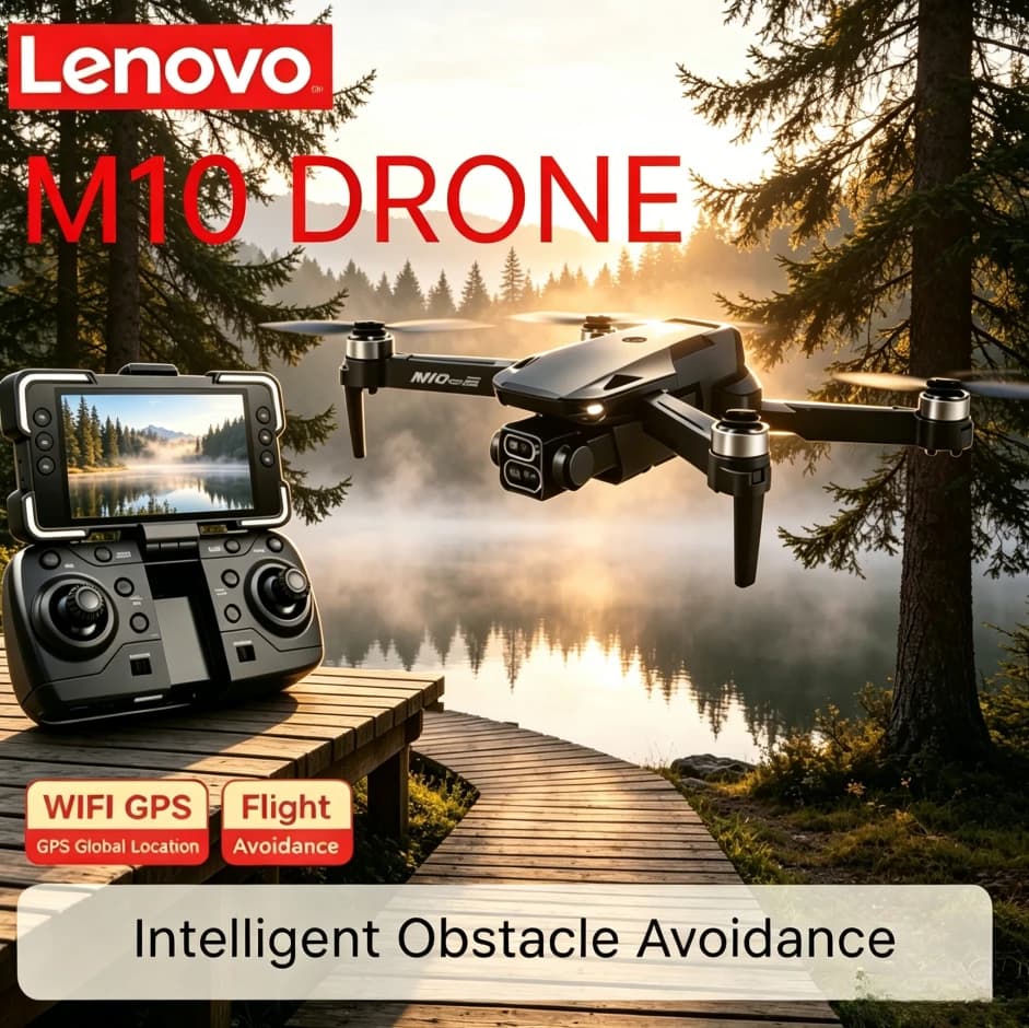 Lenovo M10 Professional GPS Drone 8K 4KDual HD Camera Brushless 5G WIFI FPV Quadcopter With Screen RC Obstacle Avoidance UAV Toy