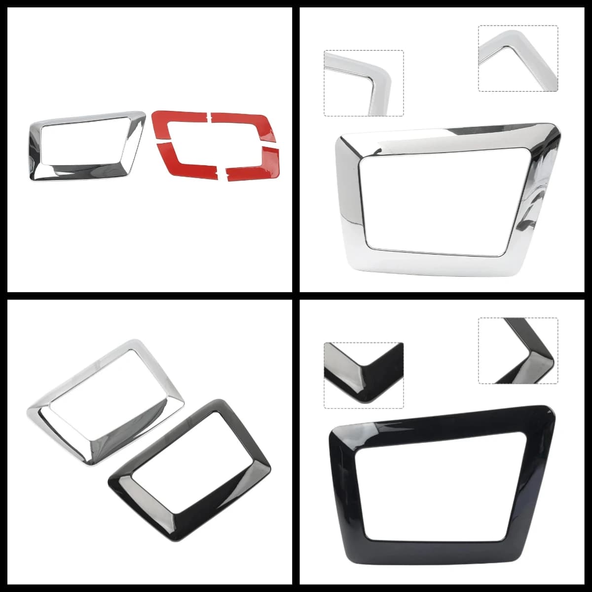 Chrome/Glossy Black For Honda GL1500 Gold Wing 1988-1999 2000 Motorcycle Glove Box Accent Plate Cover Decorative ABS