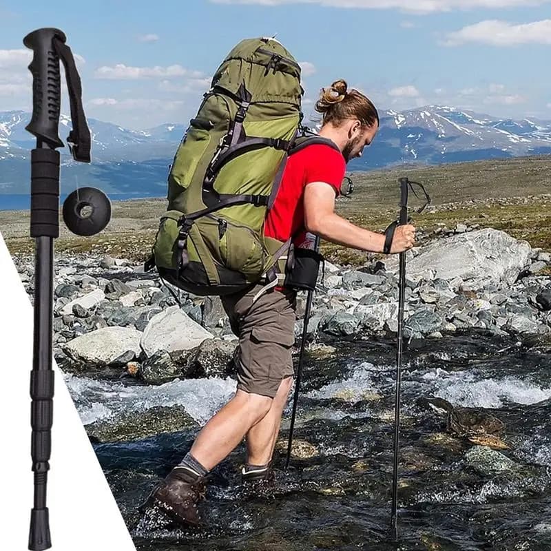 Trekking poles for hiking Aluminum alloy lightweight telescopic walking stick suitable for reducing pressure and effort