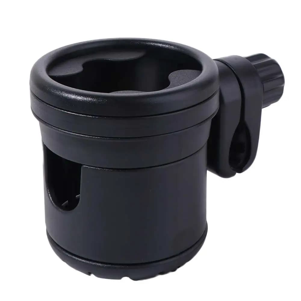 Portabicchieri portatile girevole 2 in 1 per passeggino Portabottiglie universale per passeggino con supporto nero Portabevande per carrello antiscivolo per esterni