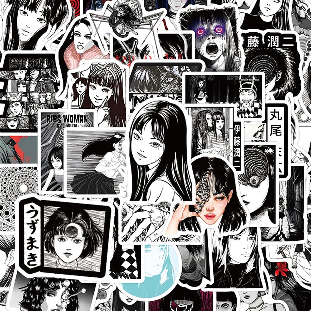 10/30/60/120pcs Horror Junji Ito Manga Tomie Stickers Cool Cartoon Decals Decoration Guitar Scrapbook Laptop Phone Sticker Pack