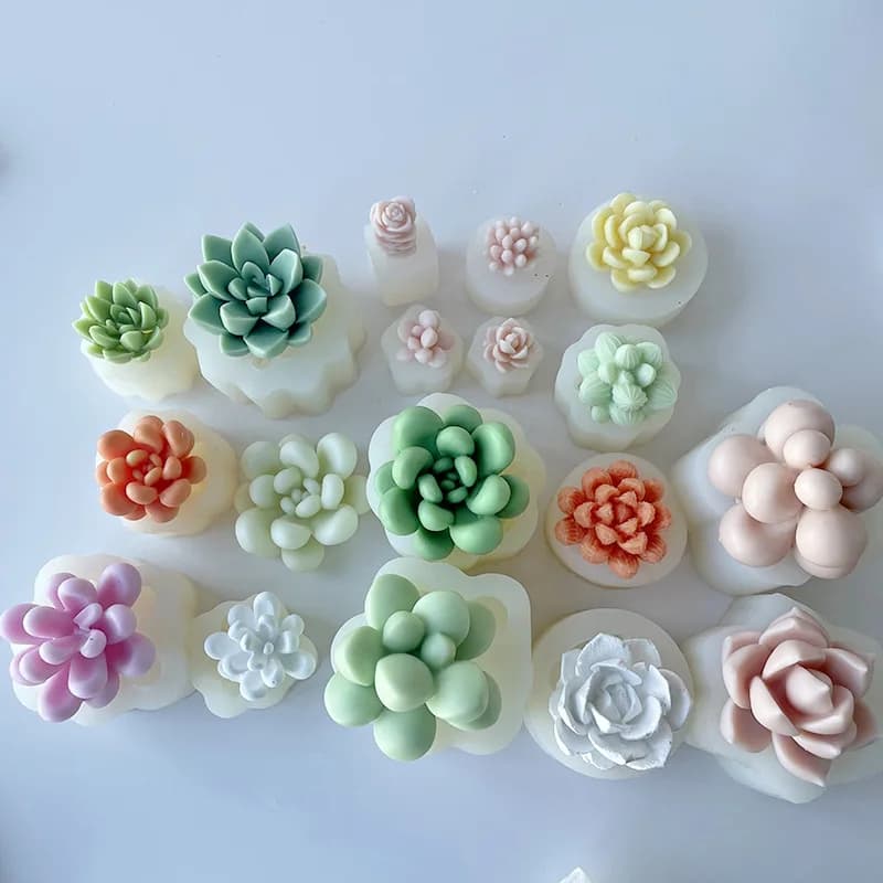 3D Candle Silicone Mould for Fat Plants in Do-it-yourself Flavored Plants Creative Hand-made Pot Plants Valentine's Day Gifts