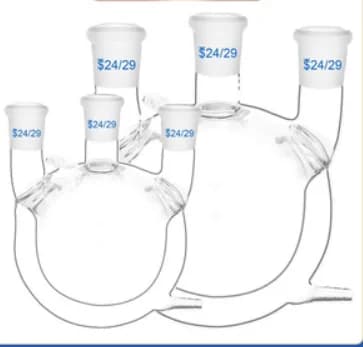 Round bottom flask with double layer glass shirt, 250ml 500ml 1000ml, three or four neck, for chemical reactions