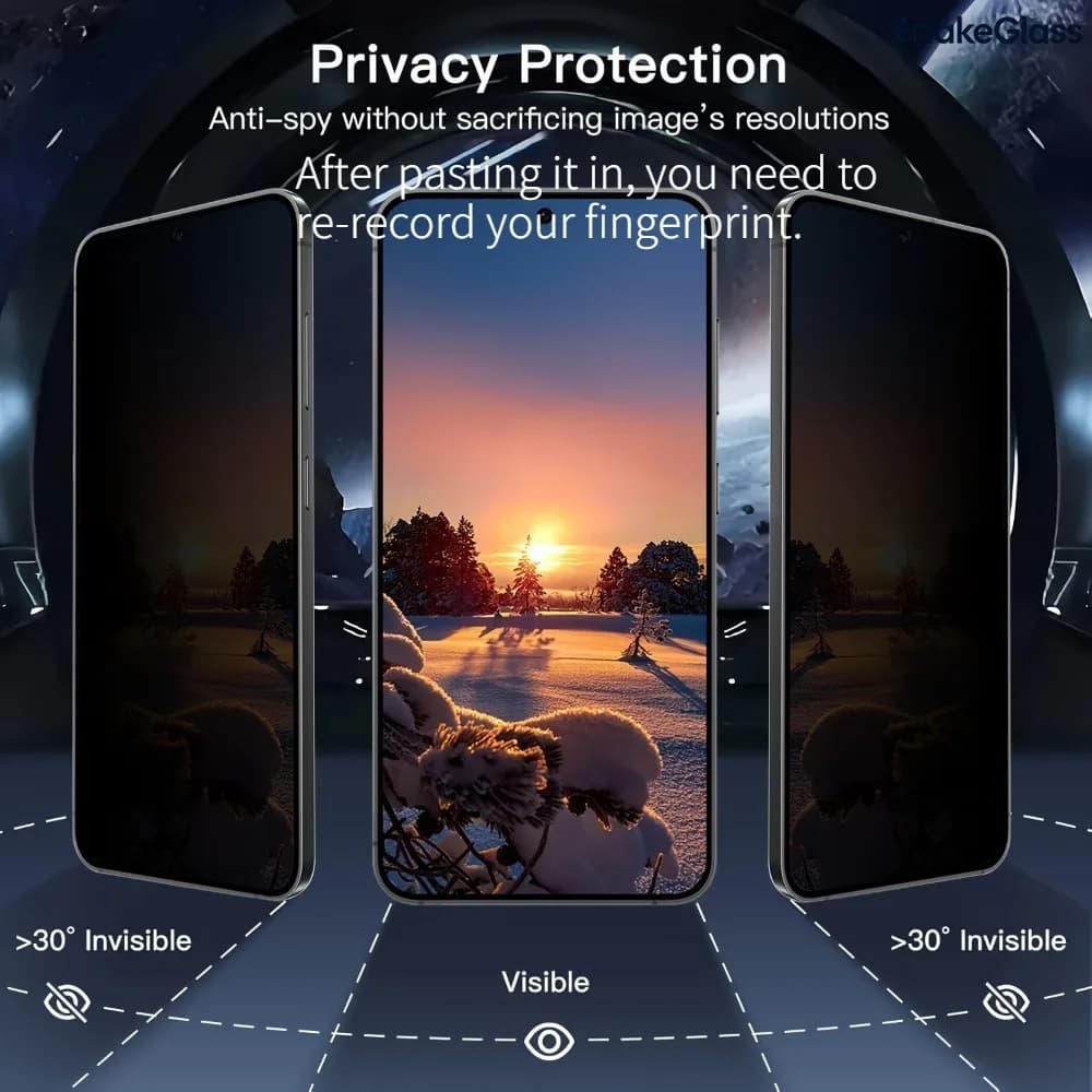 Vetro Privacy 4-IN-1 per Samsung Galaxy S26 Plus/Ultra S25 S24 S23 S22 S21 Ultra/Plus/FE, Vetro Temperato con Protezione Fotocamera