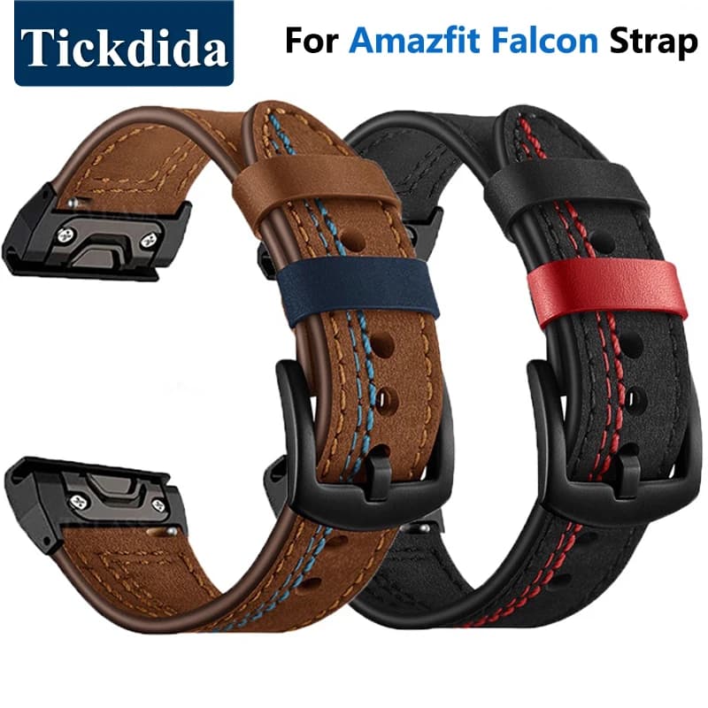 Cinturino per orologio in vera pelle per Huami Amazfit Falcon Cinturini da polso per bracciale intelligente Quick Fit per cinturino per cinturino Amazfit Falcon