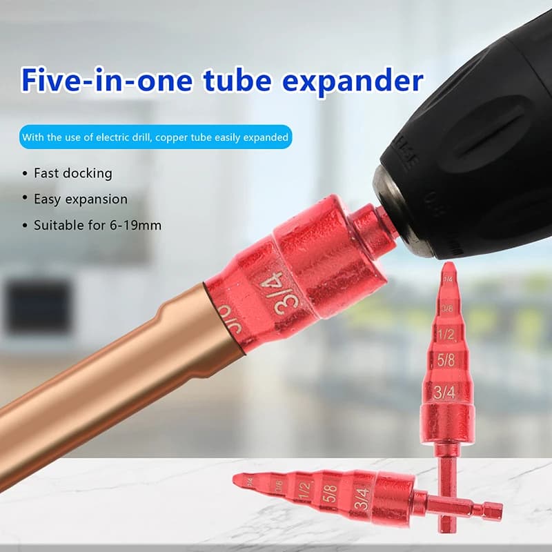 5 in 1 copper pipe expansion set for air conditioners, soft copper tube expander, copper pipe tools