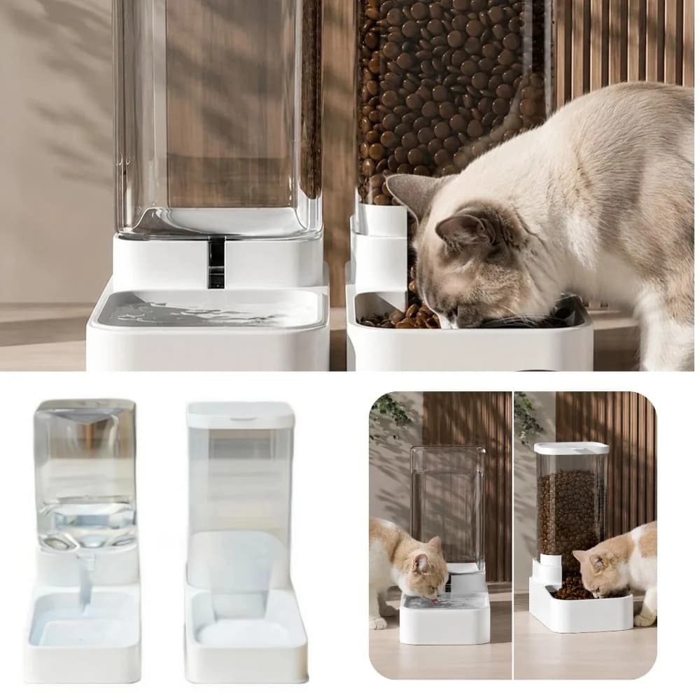 Automatic Pet Feeder 3.3L Large Capacity Pet Water Dispenser Stable Detachable Food Storage Bowl for Small Dogs Cats Pet Supplie