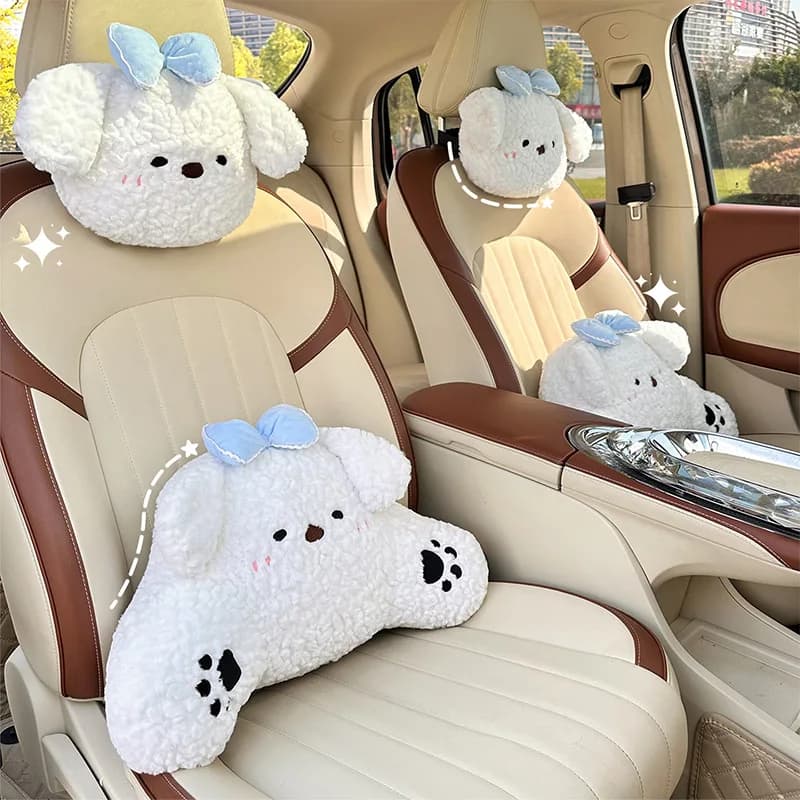 Simpatico poggiatesta per seggiolino auto, cuscino in peluche, protezione per la testa, cartone animato, panda, cuscino da viaggio, cuscino carino per auto, accessori interni per bambini