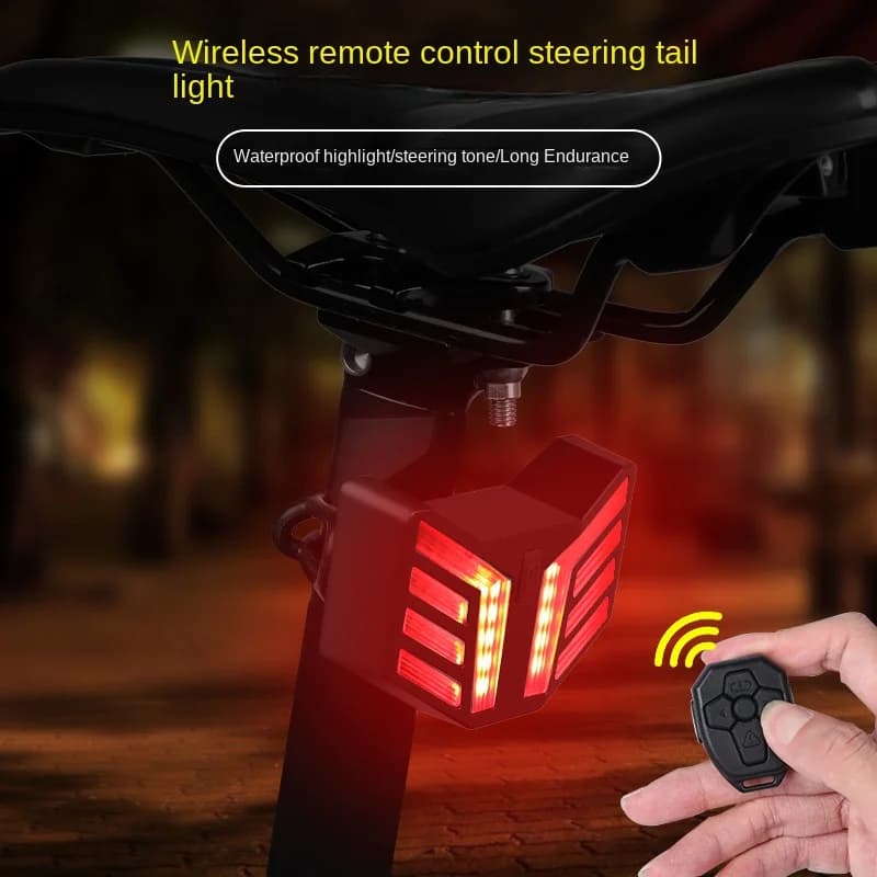 Backlight for night guide USB charging bike rear light steering wheel for bicycle with wireless remote control for Mountain Bike
