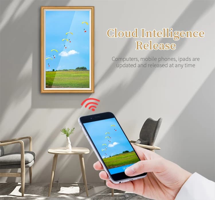 Cornice Digitale Personalizzata WiFi/Cloud, Schermo per Interni, Cartellonistica Pubblicitaria Digitale, Display per Foto da 55 Pollici