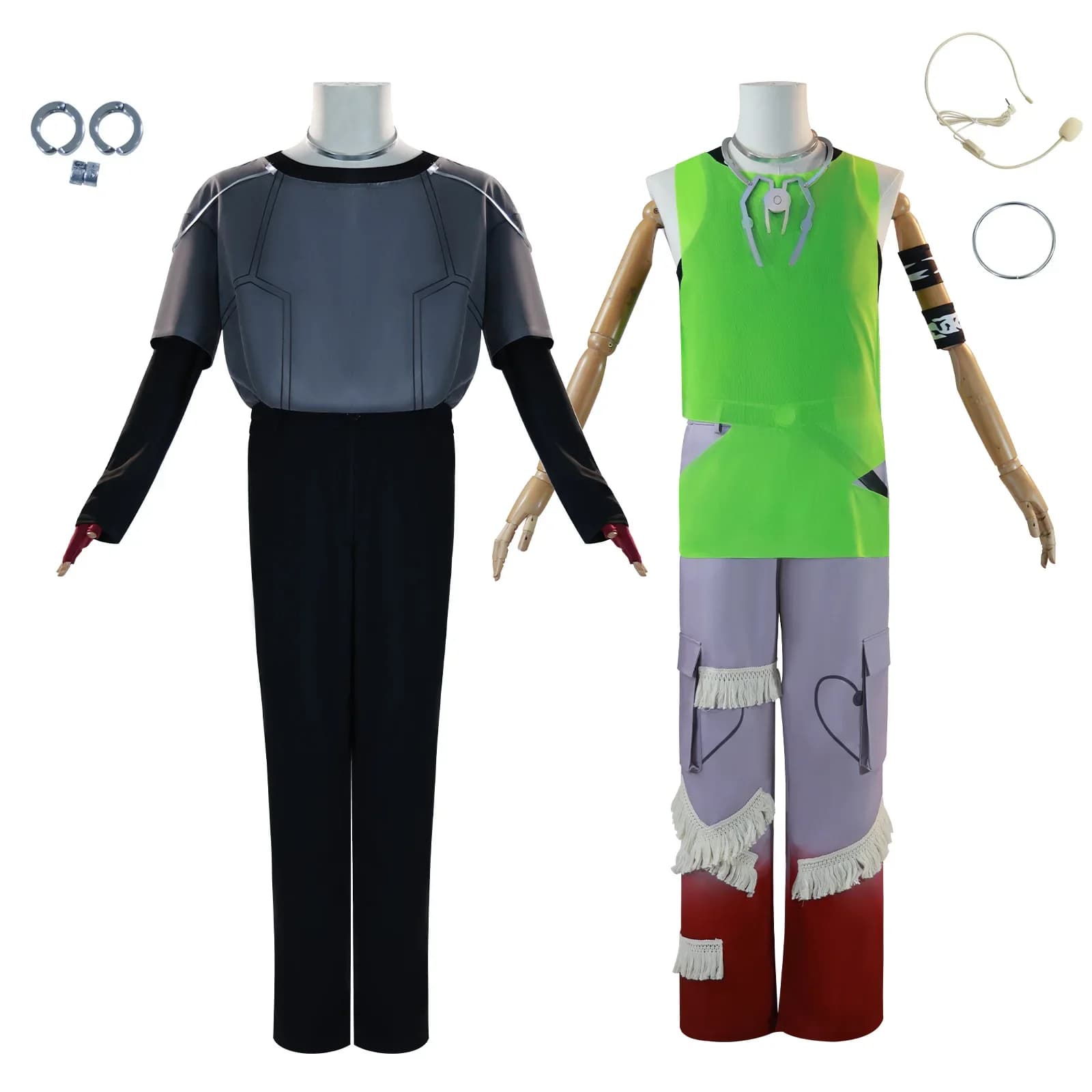 Costume Cosplay Anime Alien Stage Till, Felpa con Cappuccio Grigia, T-shirt, Pantaloni per Uomo e Donna, per Feste di Halloween e Carnevale