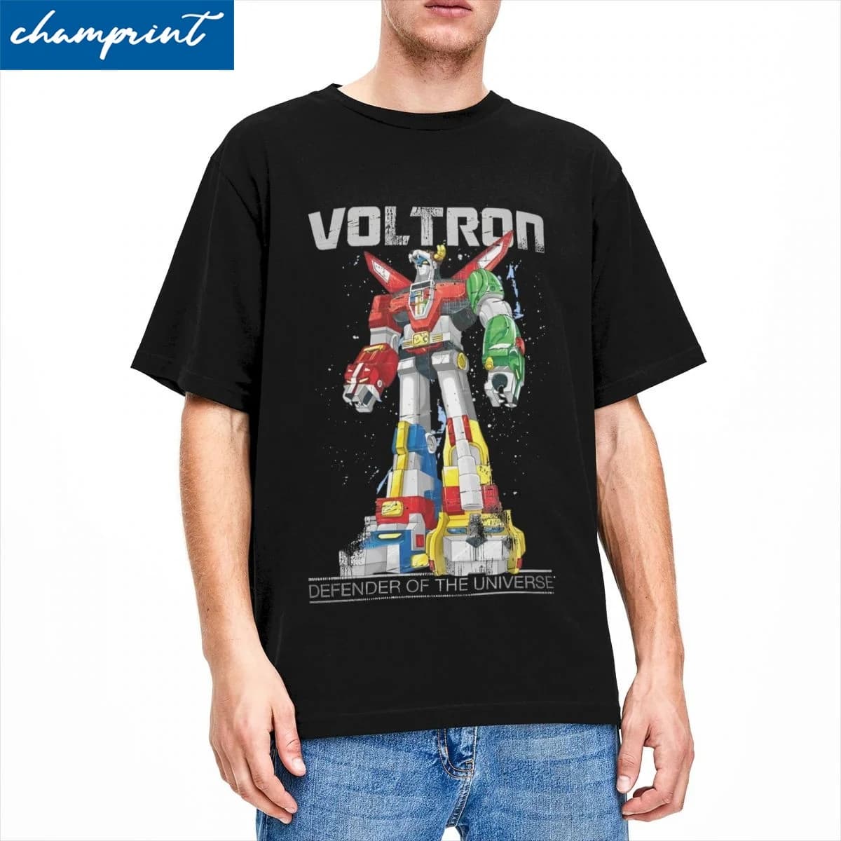 T-shirt da uomo e da donna Voltron Legendary Defender T-shirt in puro cotone moda manica corta Robot Anime T-shirt Top di grandi dimensioni