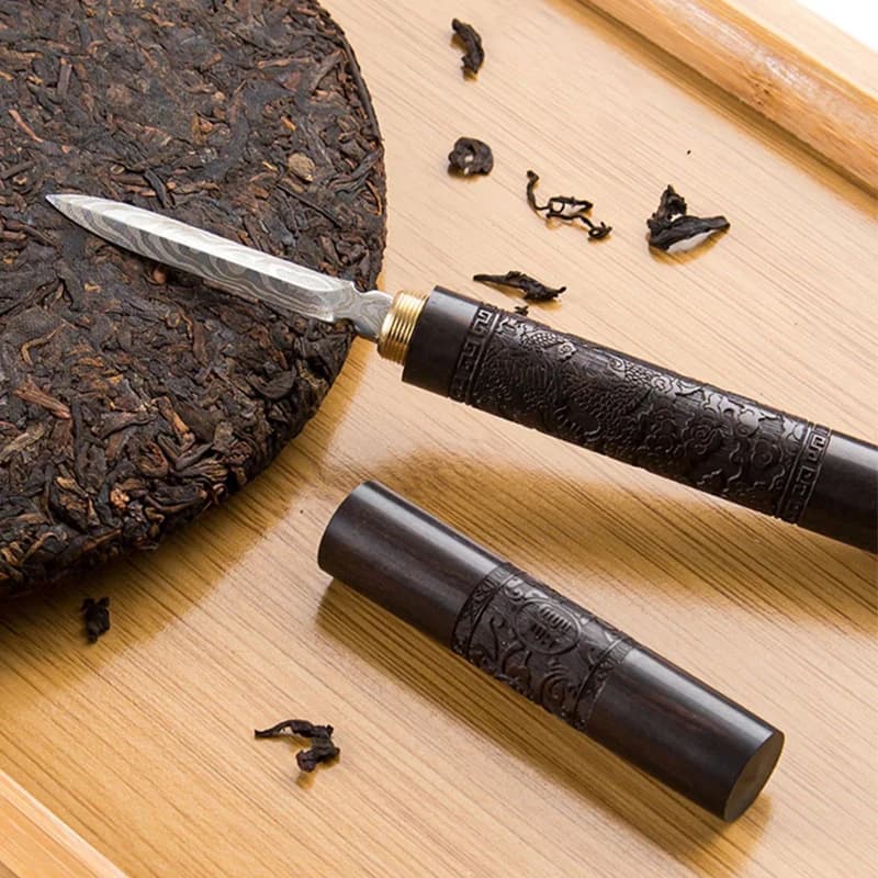 GIANXI Coltello da tè in legno Accessori per la cerimonia del tè cinese Mattone da tè Pu'er Strumento per il tè Ago da tè Set da tè Kung Fu Ago conico