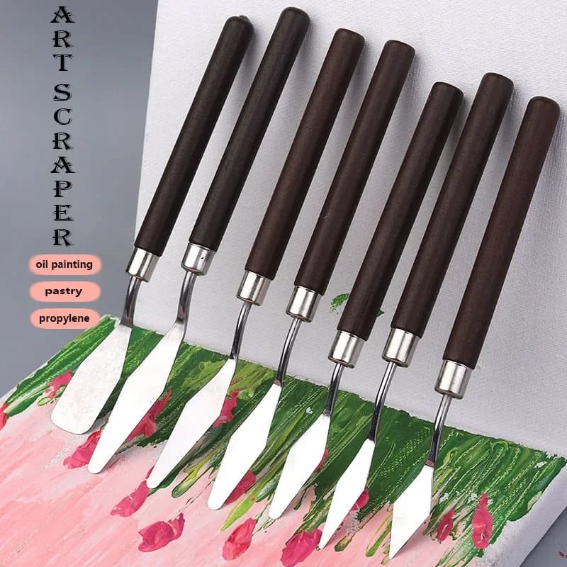 Stainless Steel Artist Spatula, Art Tools, Stationery, Cake Baking Supplies Drawing Cute Oil Painting Knife Kitchen Accessories