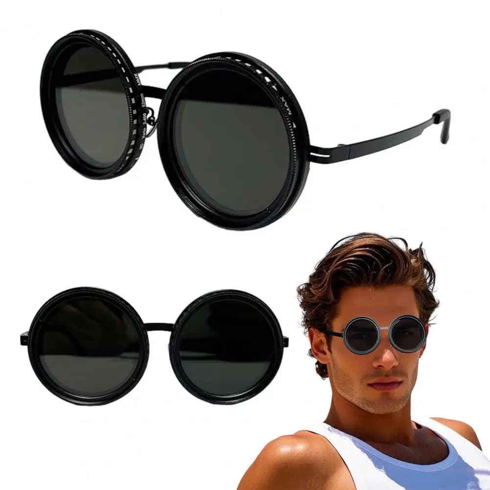 1-9 marce occhiali da sole tinta regolabile per uomo escursionismo occhiali da sole polarizzati rotondi lenti con filtro ND occhiali da pesca ombreggianti UV400