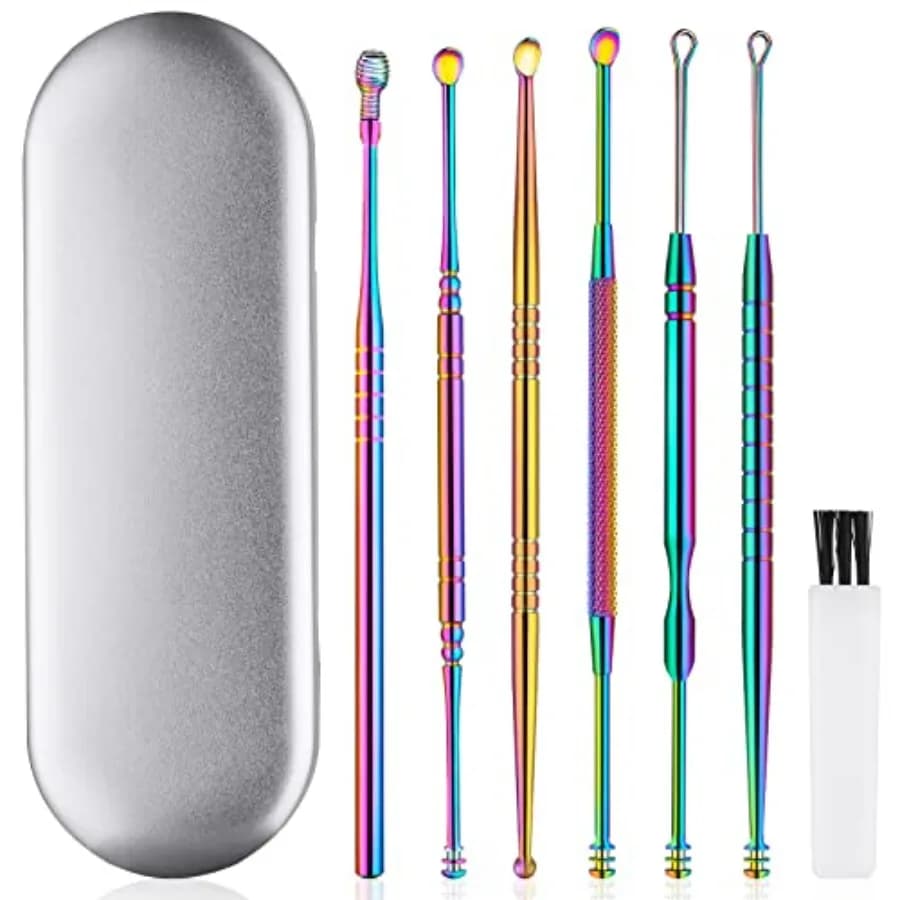 Ear Cleaning Kit, Safe Ear Wax Removal Tool, Earwax Removal Kit, Easy to Use, Painless Ear Pick, with Storage Box and Cleaning